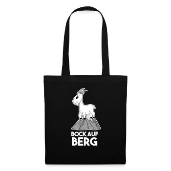 Bock auf Berge - Ziege Ziegenbock - Stoffbeutel - Schwarz - Vorne