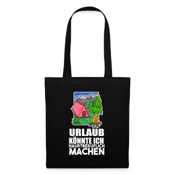 Urlaub Naturliebhaber Camping Zelt - Stoffbeutel - Schwarz - Vorne