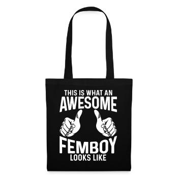 Femboy-Geschenk - Stoffbeutel - Schwarz - Vorne