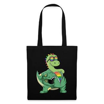 Funny Dinosaurs Gay Pride Flag Homos - Tote Bag - black - Front