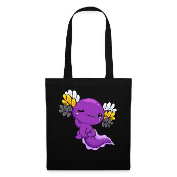 Nichtbinäre Flagge Nichtbinäre Flagge Kawaii Axolo - Stoffbeutel - Schwarz - Vorne
