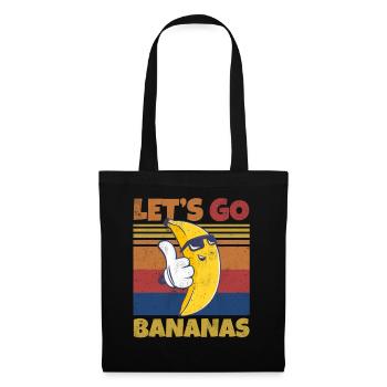 Retro Let's Bananas Funny Cool Banana - Stoffbeutel - Schwarz - Vorne