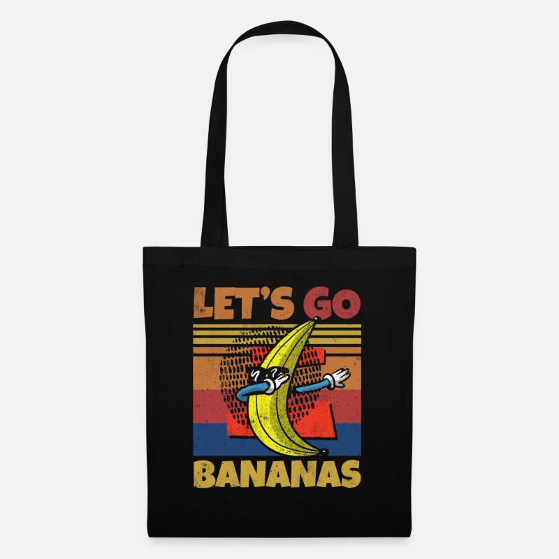 Retro Let's Bananas Funny Dab Banana - Stoffbeutel - Schwarz