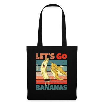 Retro Vintage Let’s Bananas Drôle de banane dépouillée - Sac en tissu - noir - Devant