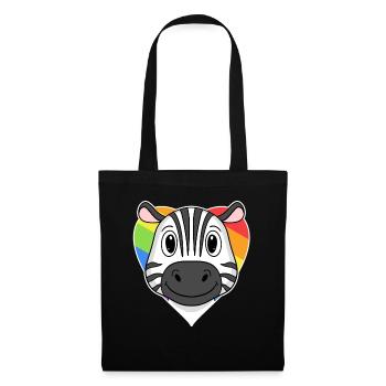 LGBT Animal Zebra Rainbow Heart - Tote Bag - black - Front