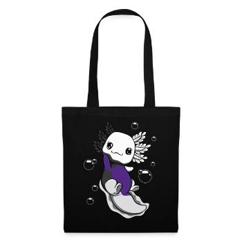 Zweigeschlechtliche Flagge Axolotl Haufen Kawaii - Stoffbeutel - Schwarz - Vorne