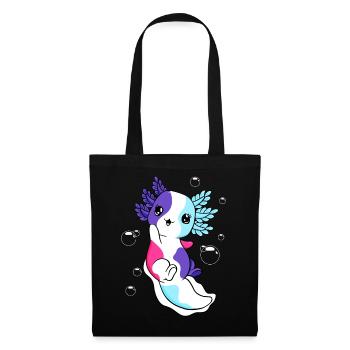 Drapeau multi-sexe axolotl pile kawaii - Sac en tissu - noir - Devant