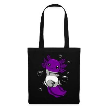 Graugeschlechtliche Flagge Axolotl Haufen Kawaii - Stoffbeutel - Schwarz - Vorne
