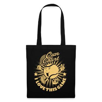 Dessin animé de tennis - Sac en tissu - noir - Devant