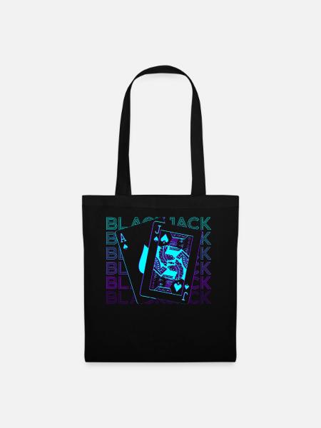 Blackjack Pik-Bube Pik-Ass Retro Geschenk - Stoffbeutel - Schwarz