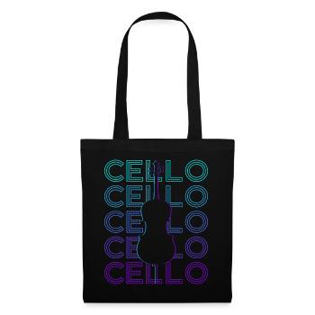 Violoncelle Violoncelliste Rétro Cadeau - Sac en tissu - noir - Devant