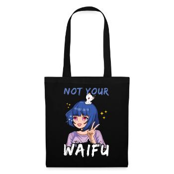 Vaporwave Japan Japanese Cute Not Your Waifu Anime - Stoffbeutel - Schwarz - Vorne