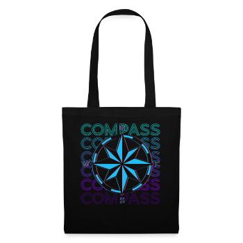 Compass Retro Cadeau - Sac en tissu - noir - Devant