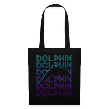 Cadeau rétro dauphin - Sac en tissu - noir - Devant