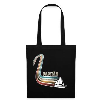 Papitän Vater Papa Segeln Segler Segelboot - Stoffbeutel - Schwarz - Vorne