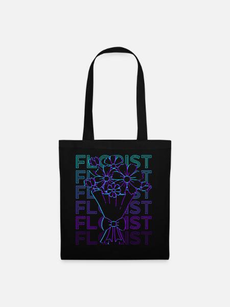 Florist Floristik Retro Geschenk - Stoffbeutel - Schwarz