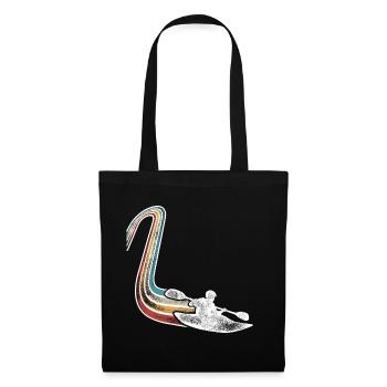 Kajak Kajakfahrer Kajaker Retro Vintage - Stoffbeutel - Schwarz - Vorne