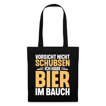 Bier Spruch Lustig Saufen - Stoffbeutel - Schwarz - Vorne