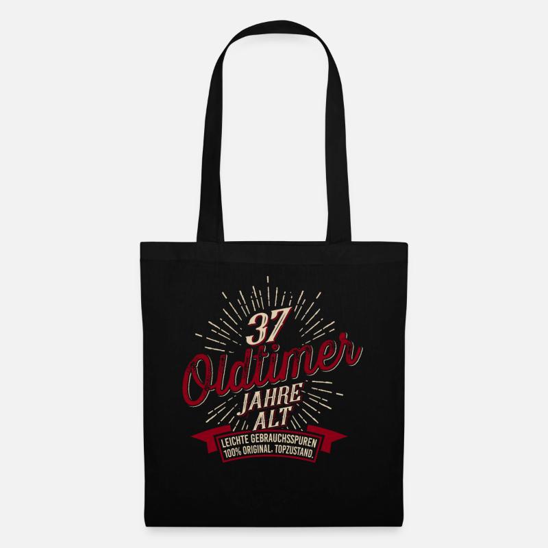 37. Geburtstag Oldtimer - Stoffbeutel - Schwarz