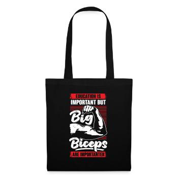 Fun Gym Biceps Fitness Bodybuilding Gift - Tote Bag - black - Front