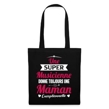 Musicienne Future Maman cadeau Drôle Annonce Mère - Sac en tissu - noir - Devant