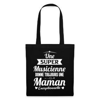 Musicienne Future Maman cadeau Drôle Annonce Mère - Sac en tissu - noir - Devant