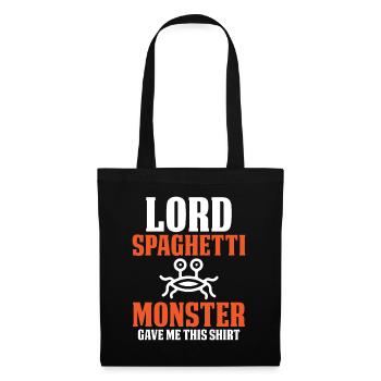 Das fliegende Spaghettimonster - Stoffbeutel - Schwarz - Vorne