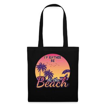 Vintage Rather Be At Beach 2022 Tropical Summer - Stoffbeutel - Schwarz - Vorne
