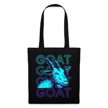 Chèvre Rétro - Sac en tissu - noir - Devant