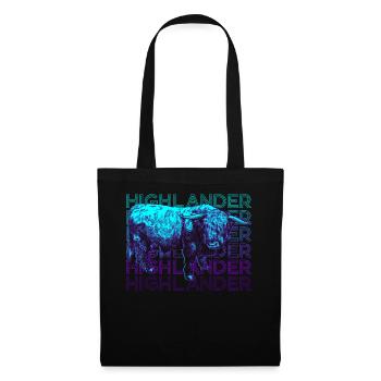 Highlander Scottish Highland Cow Retro - Tote Bag - black - Front