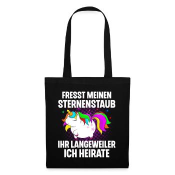 Einhorn Junggesellinnenabschied - Stoffbeutel - Schwarz - Vorne