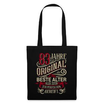 83. Geburtstag Vintage Retro - Stoffbeutel - Schwarz - Vorne