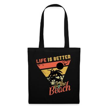 Vintage Life Better Beach 2022 Tropical Summer - Stoffbeutel - Schwarz - Vorne