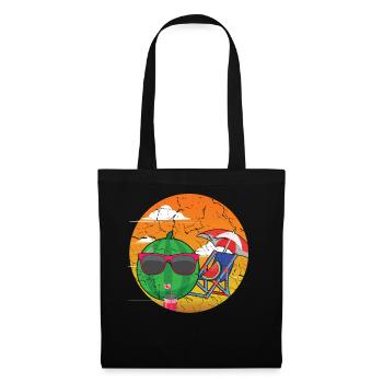 Mignonne plage de pastèque 2022 Tropical Hello Summer - Sac en tissu - noir - Devant