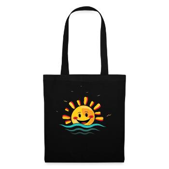 Smile Face Sun Beach 2022 Tropical Hello Summer - Stoffbeutel - Schwarz - Vorne
