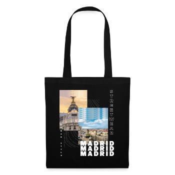 Madrid Espagne Ville Skyline Accueil Amour Vacances - Sac en tissu - noir - Devant