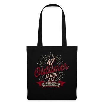 47. Geburtstag Oldtimer - Stoffbeutel - Schwarz - Vorne