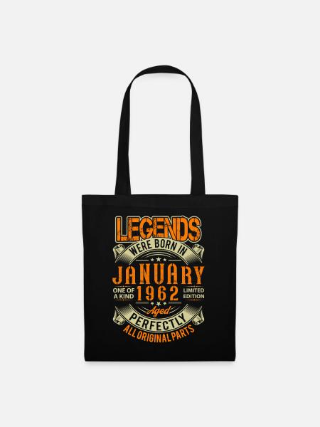 1962 Januar Geburtstag Legende - Stoffbeutel - Schwarz