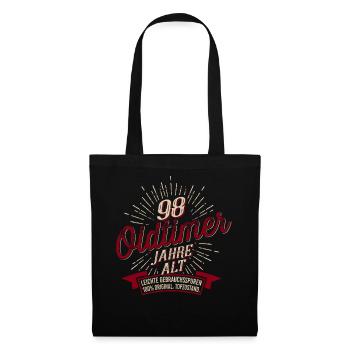 98. Geburtstag Oldtimer - Stoffbeutel - Schwarz - Vorne