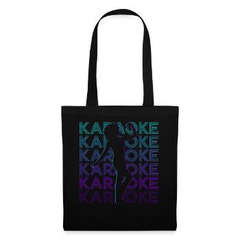 Karaoké Chanteur Rétro - Sac en tissu - noir - Devant