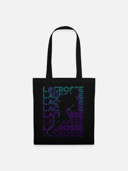 Lacrosse Spieler Retro - Stoffbeutel - Schwarz