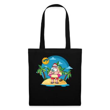 Island Beach Christmas Santa Chilling Summer 2022 - Stoffbeutel - Schwarz - Vorne