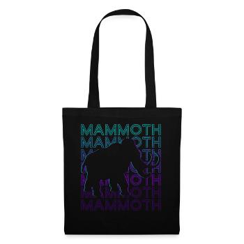 Mammut Elefant Retro - Stoffbeutel - Schwarz - Vorne