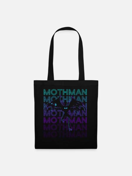 Mothman Krypto Kryptozoologie Retro - Stoffbeutel - Schwarz