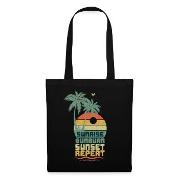 Retro Sun Beach 2022 Tropical Hello Summer - Tote Bag - black - Front