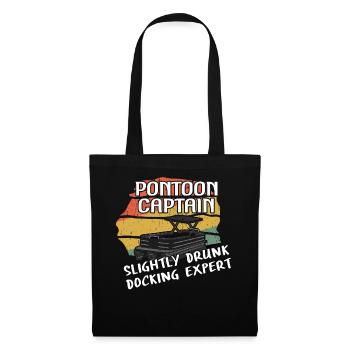 Retro Boat Kayak Pontoon Captain Boating Summer - Tote Bag - black - Front