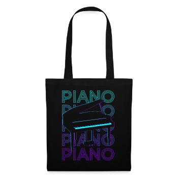 Klavier Pianist Keyboarder Klavierspieler Retro - Stoffbeutel - Schwarz - Vorne