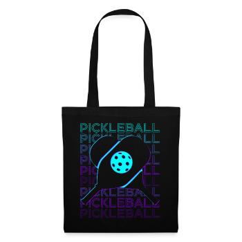 Pickleball Spieler Retro - Stoffbeutel - Schwarz - Vorne