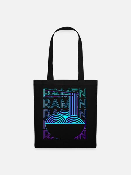Ramen-Nudeln Retro - Stoffbeutel - Schwarz