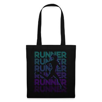 Runners Run Rétro - Sac en tissu - noir - Devant